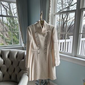 Elegant Double-Breasted Ivory Coat